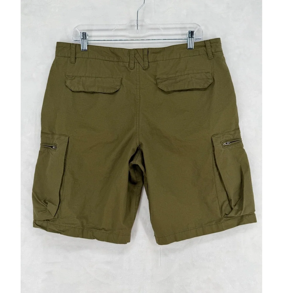 Nike Mens Cargo Shorts Olive Green Ripstop Cotton 613644-322 Size 34